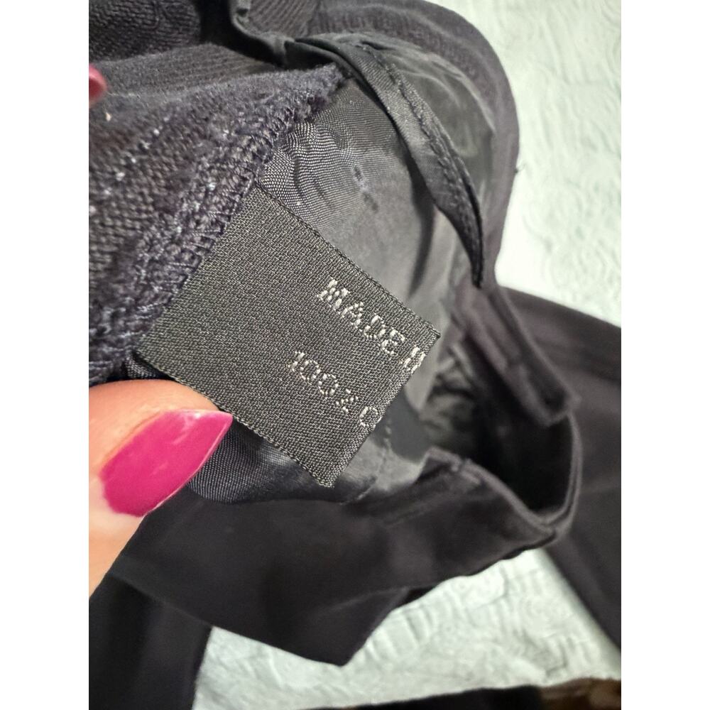 Vintage Prada 90s Y2K Black Trouser Pants Italy Cotton Knit Crop Sz 38 XS Small - Picture 7 of 9